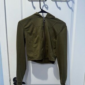 Olive Green Women's Cropped Jacket